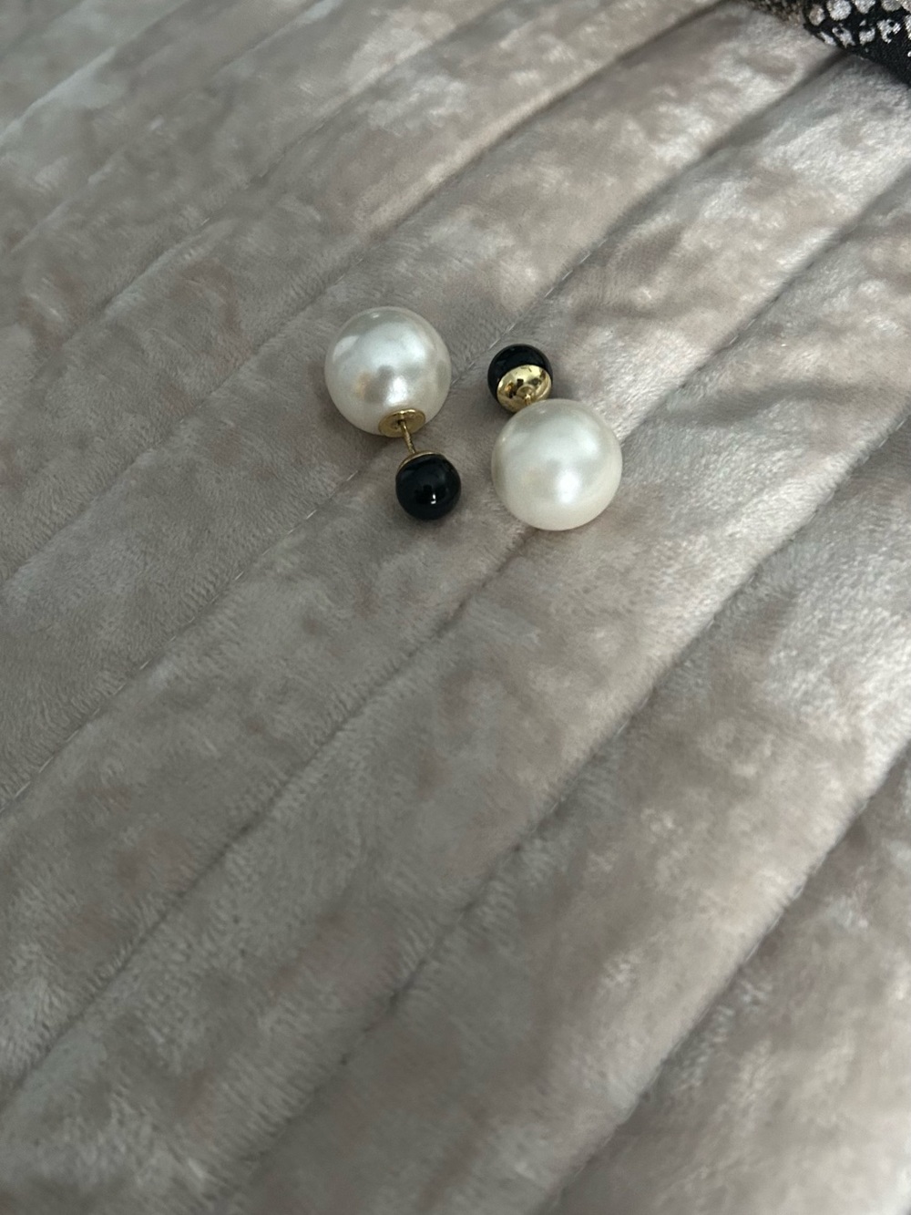 Double earrings 925 silver plated gold
